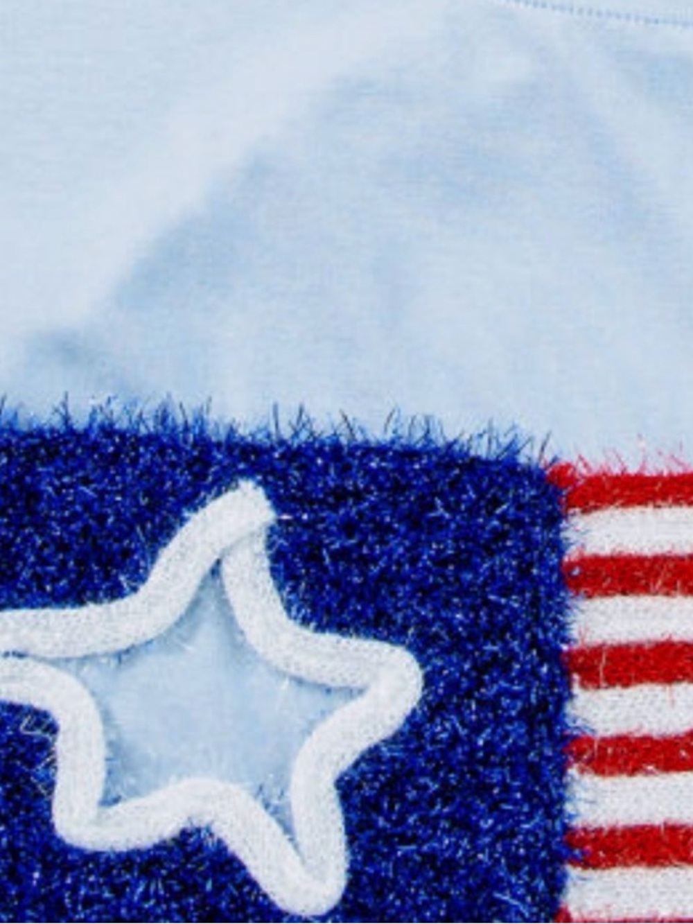 Light Blue Star-Stripe USA FLAG Oversized Graphic Tee - Women Sz medium American - Picture 2 of 4